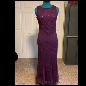 Gorgeous Straight Sequin Purple Gown